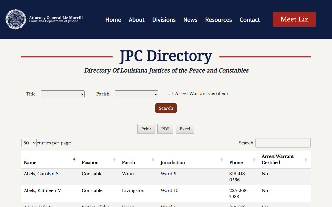 Caldwell Parish criminal court docket justice of the peace directory