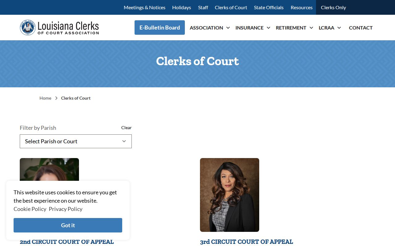 Caldwell court docket Clerk directory record